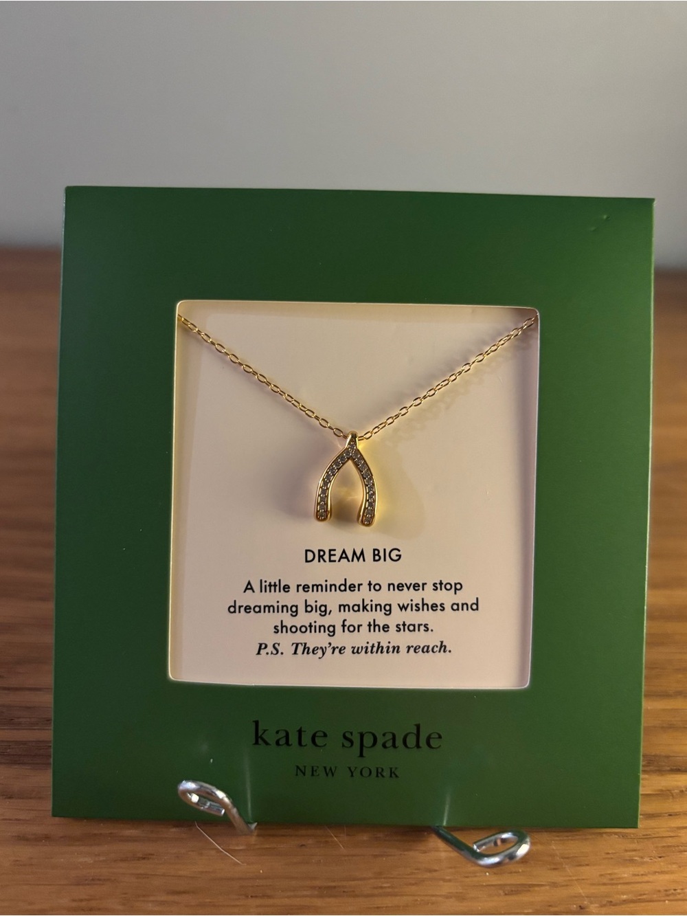 Kate Spade New York Dream Big Wishbone Pendant Necklace New